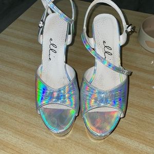 Ellie 6” Holographic dancer heels